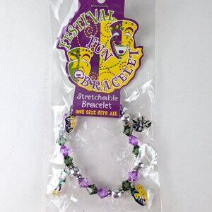 NEW Mardi Gras Stretch Bracelet - Masks/Jester